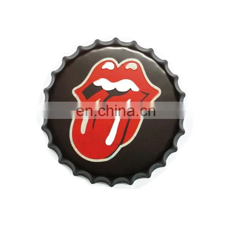 Wholesale vintage home bar decor tin metal sign beer cap