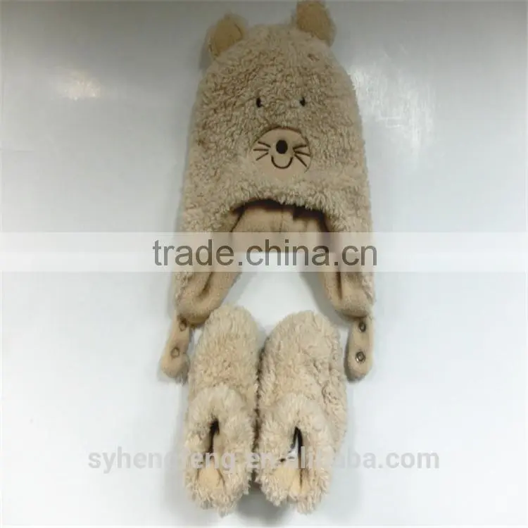 2016 fashion hot style hairy baby hat baby shoes