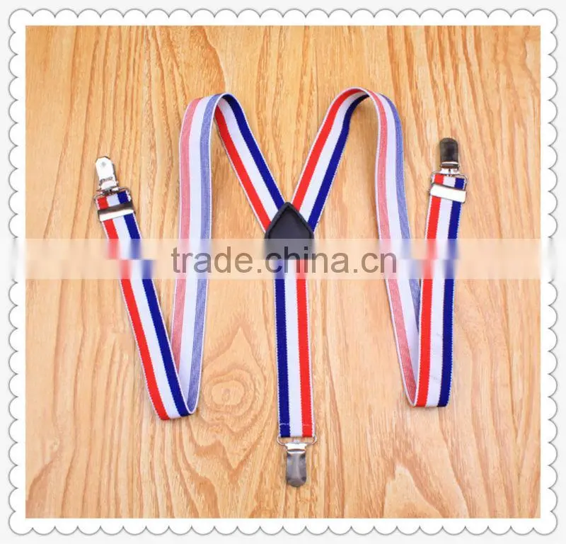 Men striped dress jean /pants suspender
