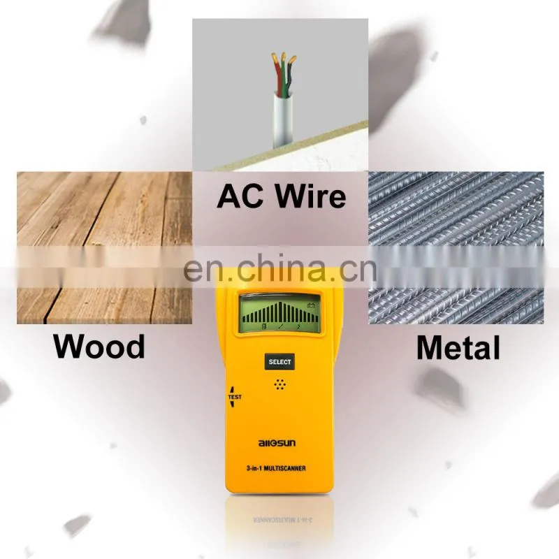 Allsun TS79 Wall Stud Finder Electrical Detector Center Edge Finding Tool Wall Multi-scanner Stud Detector 3 In 1 LCD Sound Wa