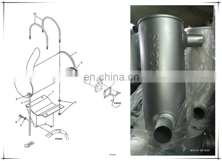 EC210B excavator engine part muffler 14504919