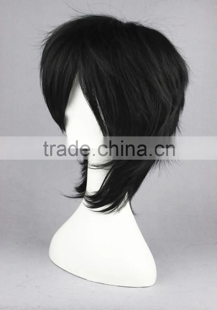 High Quality 35cm Short Straight DuRaRaRa -Orihara Izaya Black Synthetic Anime Wig Cosplay Costume Hair Wig Party Wig
