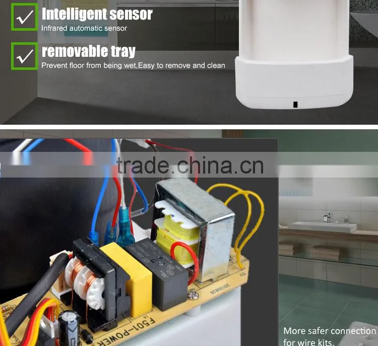 Factory wholesale CE CCC ROHS high quality 850W automatic hand dryer toilet wall mounted YK6901