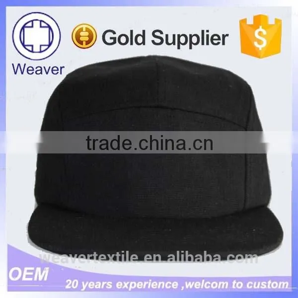 Wholesale Blank Black Plain Metal Buckle 5 Panel Hats Custom Snapback Trucker Cap