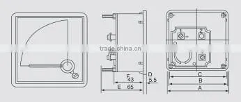 100pcs/carton DC Analog current meter 48x48