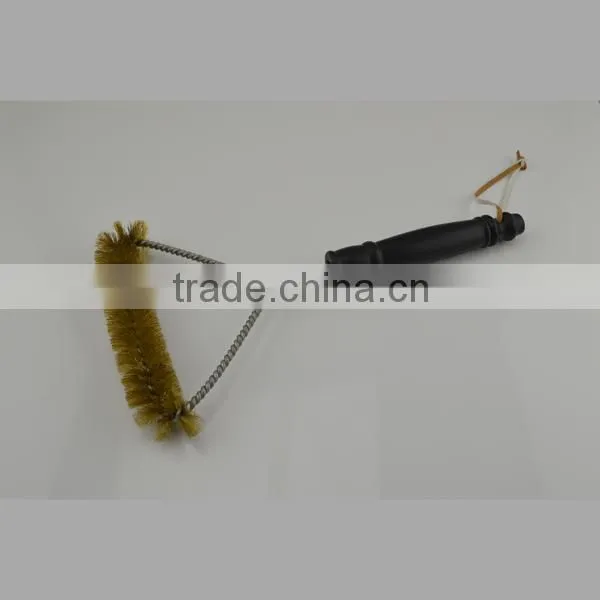 In stock factory 12'' BBQ grill brush zinc plated wire bbq cleaning brush brass wire BBQ Grill cleaning brush