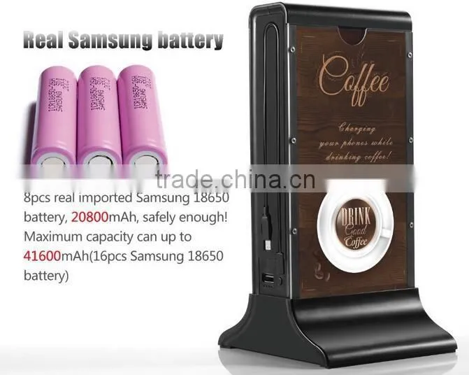 2016 newest biggest capacity 50000 Mah power bank for lounge bar, tea bar, coffee shop,Laptop