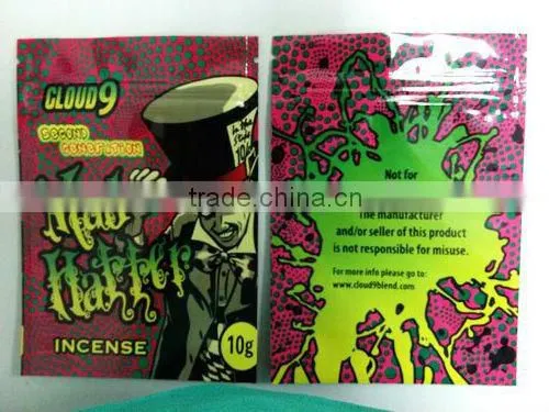 Mad hatter plastic packaging bags witth heat sealing