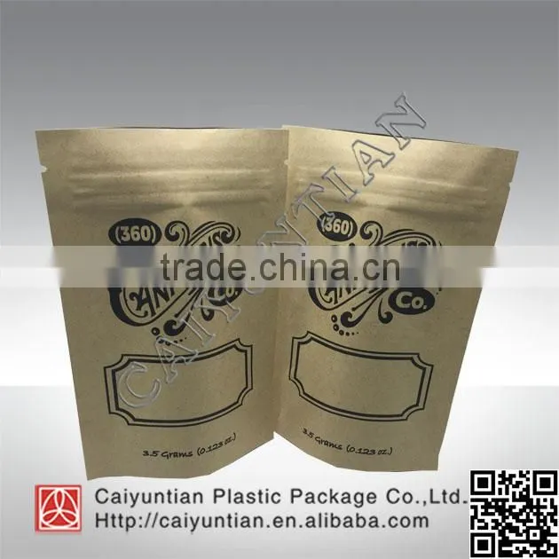 Stand up craft paper with foil herbal incense plastic bag