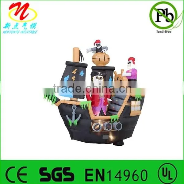 Halloween inflatable haunted house castle with skeleton, ghost and skull