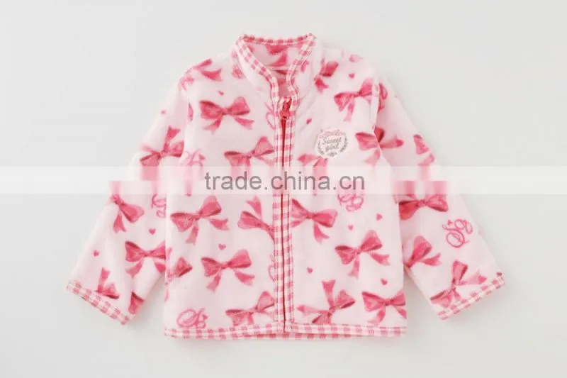 cute Japanese wholesale high quality product infant winter jackets baby child clothes kid toddler clothing garment with ribbon