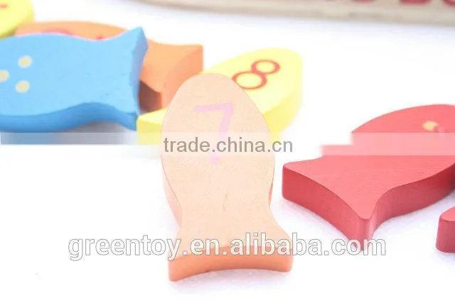 wooden magnetic block fishing games
