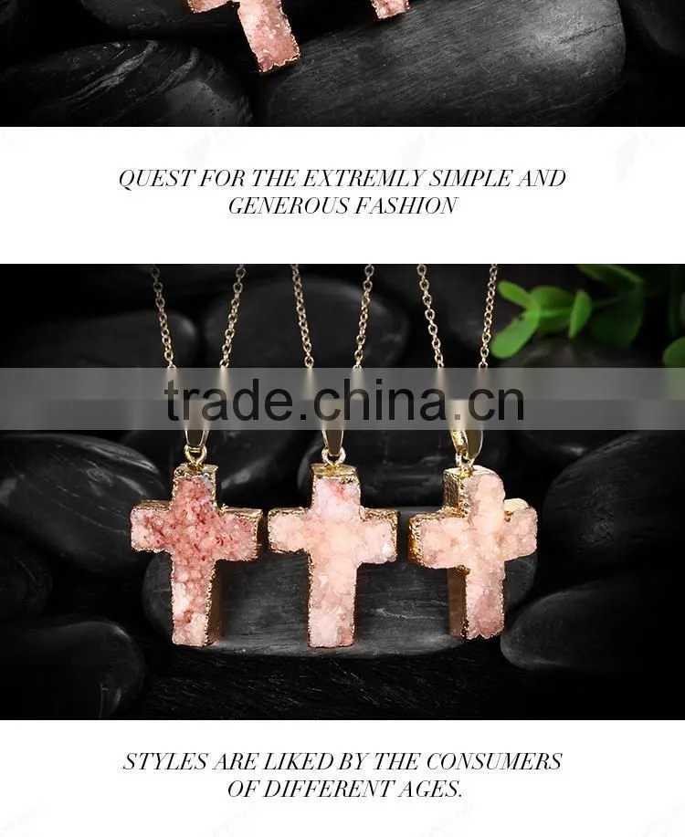 New Fashion bead cross key pendant necklaces