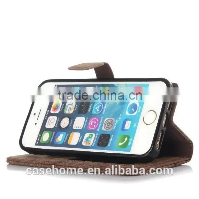 High Quality PU Leather Wallet Flip TPU Case for iphone 6s 6s plus