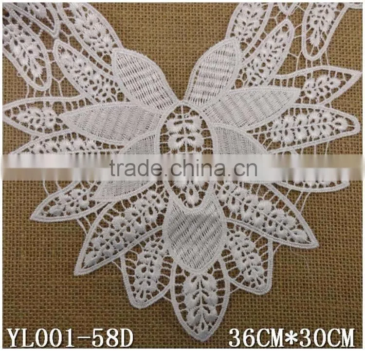 Factory Cheap 36cm*30cm Water Suloble Floral Nylon Woman Flower Embroidery DIY Lace collar design
