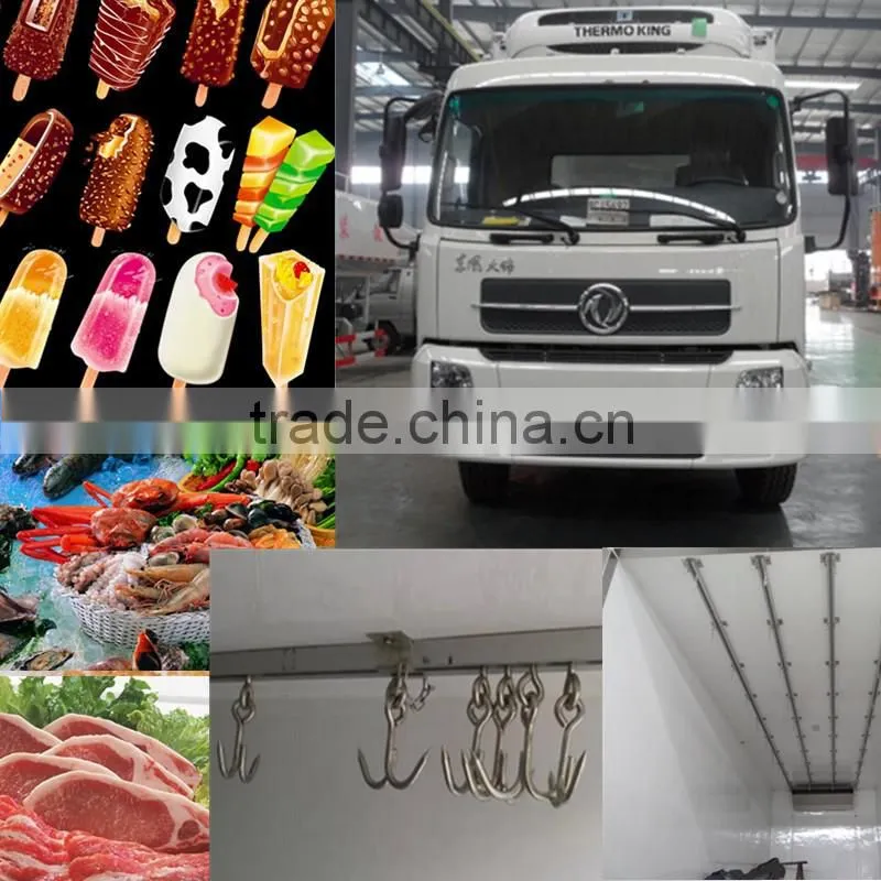Refrigerated truck box for meat transport