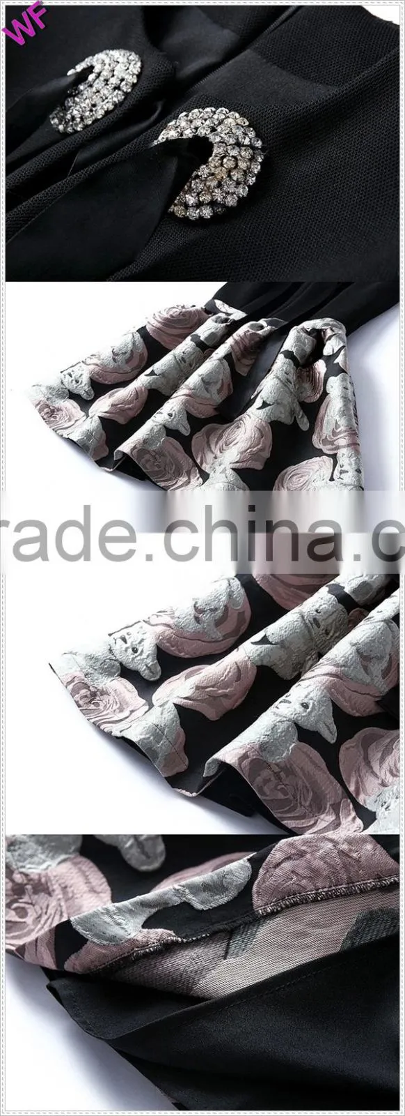 2015 New Floral Printing tutu A line latest dress designs