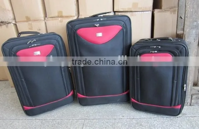 stock 3pcs wheeled trolley luggage set closeout 3pcs wheeled travel bag