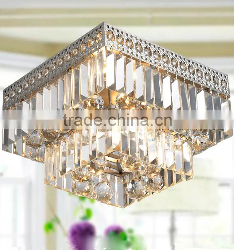 China supplier factory supply lamps with mp3 K9 crystal ceiling light square