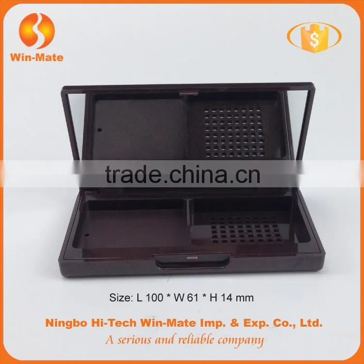 Cosmetic packing simple square plastic empty custom loose foundation case