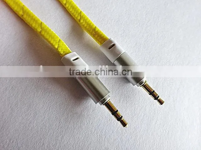 wholesales DC3.5mm flat braid metal audio cable