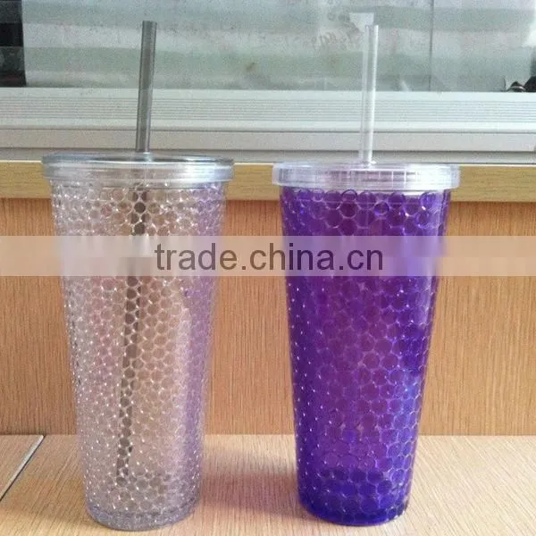 BPA free 600ml/20oz ice tumbler with straw