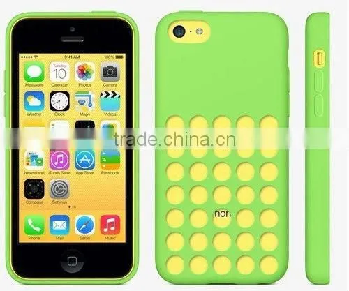 RETRO DOTS HOLE SILICONE MOBILE PHONE CASE FOR IPHONE 5C