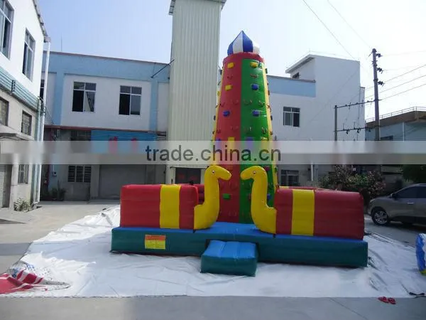 coniform inflatable climbing wall with snake for sports
