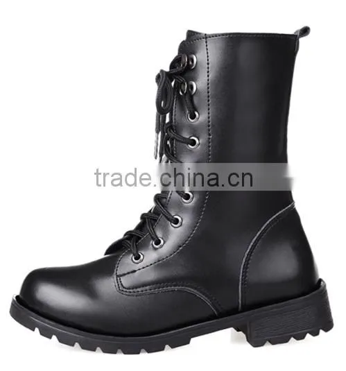 2016 Martin boots,hot selling ladies fashion flat boots,high quality PU leather women shoes