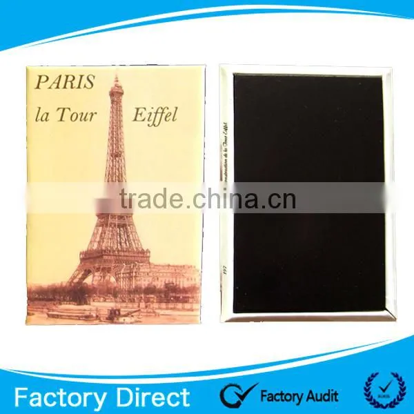 Rectangle paris souvenir china tinplate cities fridge magnet