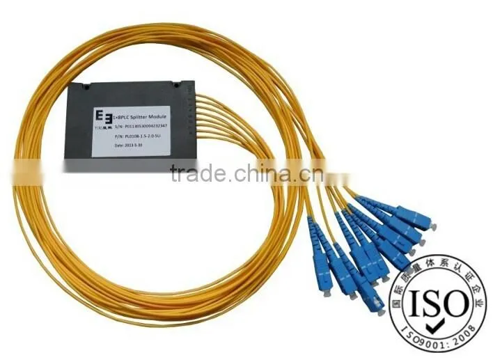 1X8 PLC splitter passive components 2.0mm 2M length SC-UPC ftth network telecommunication
