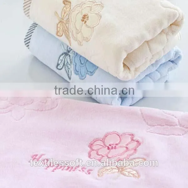 2015 new year velour embroidery jacquard face towel
