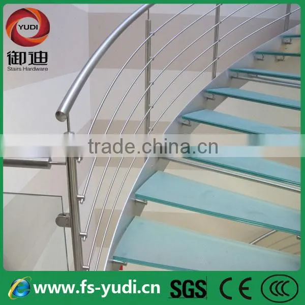 interior curved steel glass staircase factory