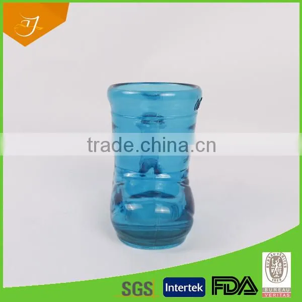 Boot Shape Color Glass Handle Beer Steins,Machine-Pressed Drinking GlassWare