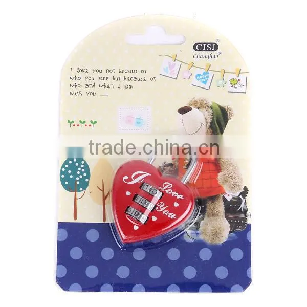 Hot sale high quality 3 digital love digital lock/love heart shaped padlock