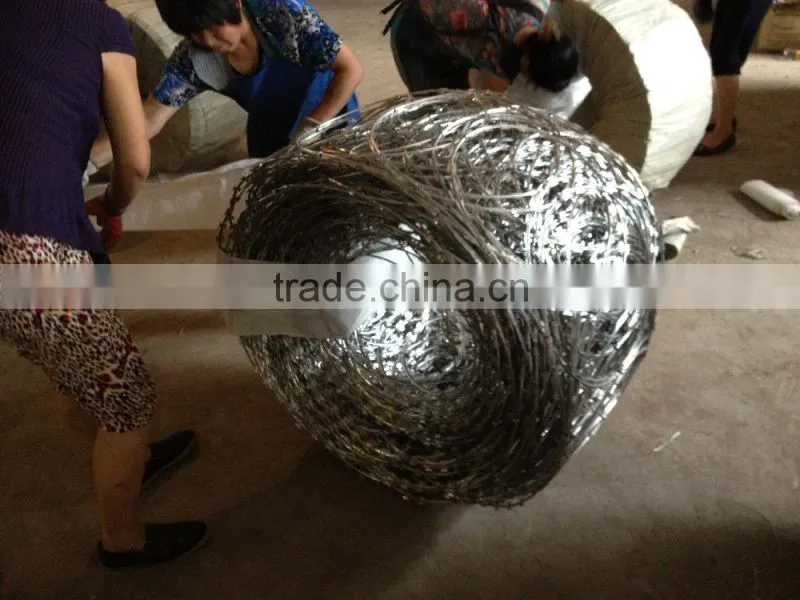 Electro-galvanized razor wire/razor barbed wire mesh fence with surprise price