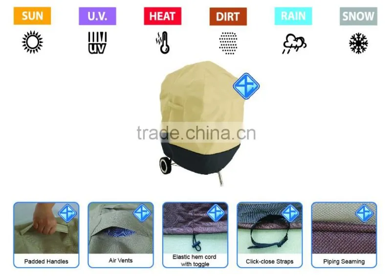 New arrival durable quality uv proof kettle bbq cover