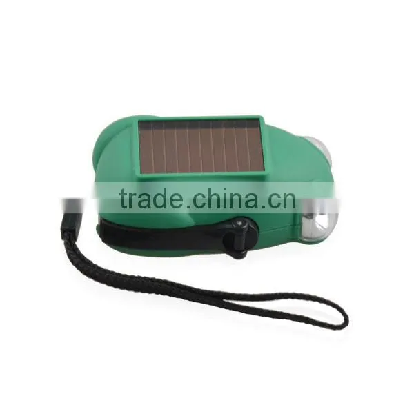 Frog shape 2 led dynamo solar mini flashlight