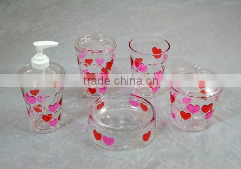 Heart style Bathroom Accessories Set