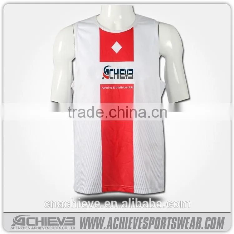 breathable cutom running singlet sublimated wholesal running vest runing wear