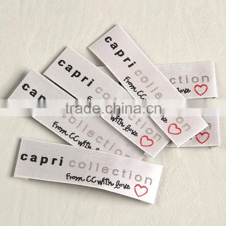 Hangzhou label factory custom woven labels for women wear