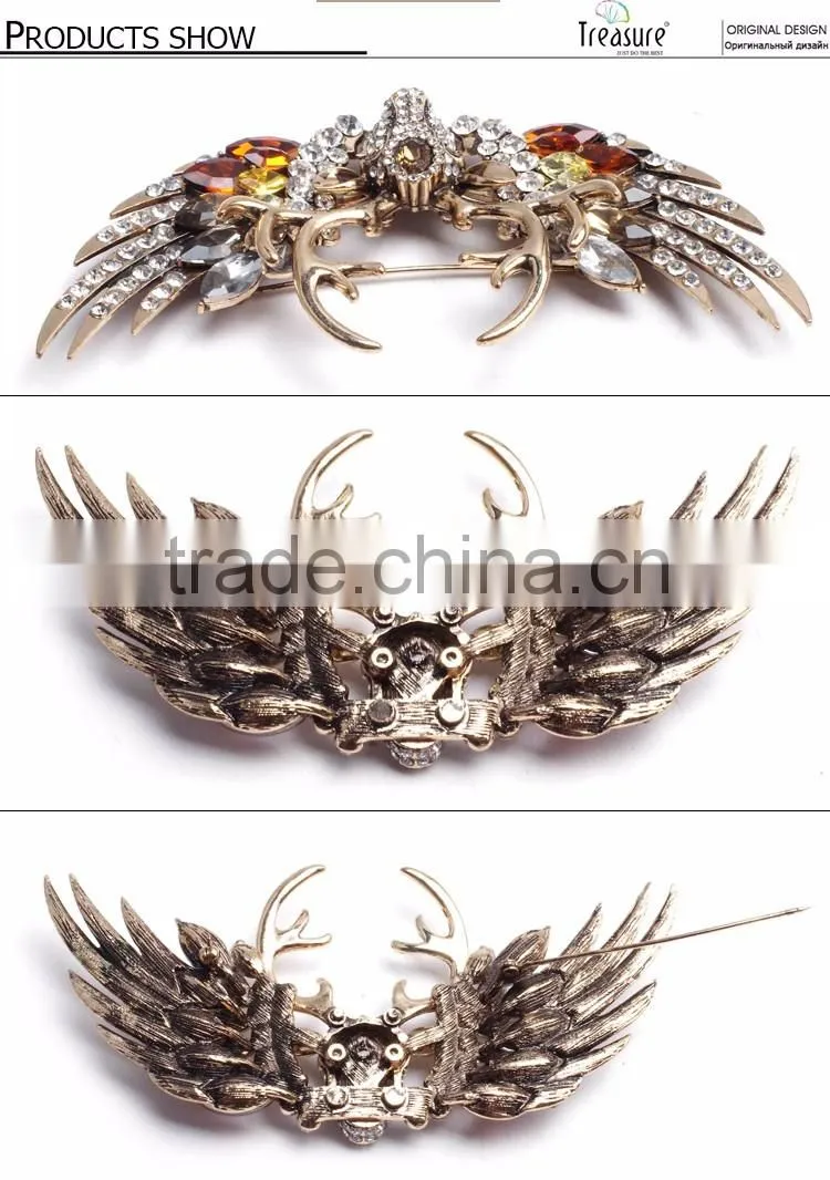 2015 brand new Fashion rhinestone diamond snowflake brooch antler shape rhinestone brooch