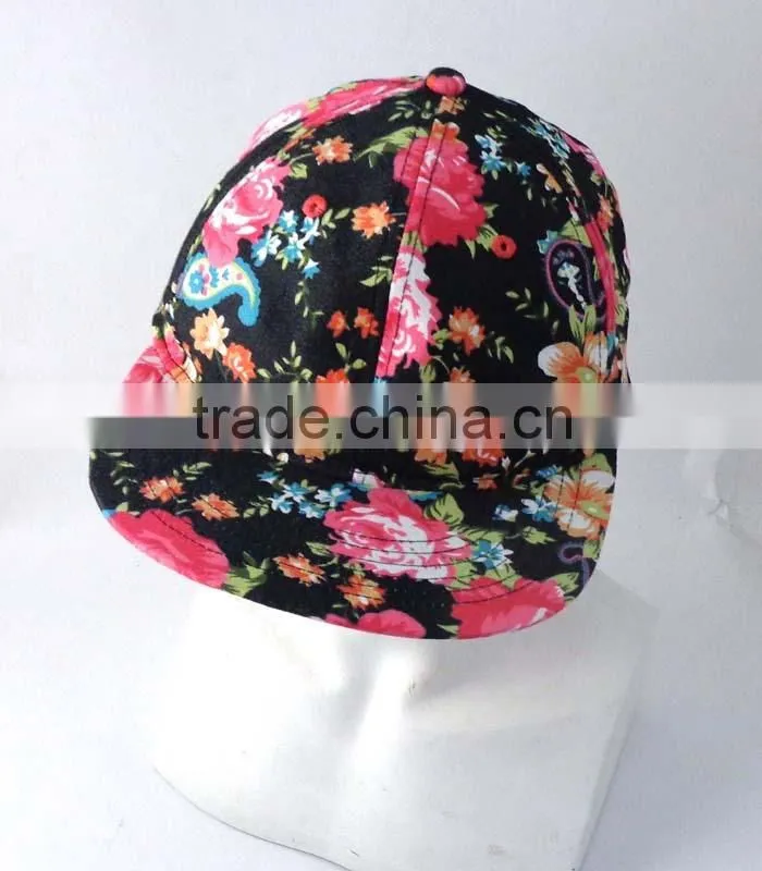 WLO-11 100% Cotton funky floral printed hawaii korean style hat