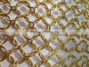 Chain braid ring mesh for building exterior and interior decoration