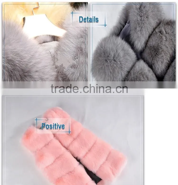 women faux fur vest , high soft grey faux fur vest clothing