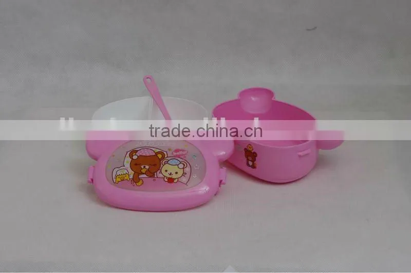 plastic cartoons lunch box (doule layer) new item (bear shaped)