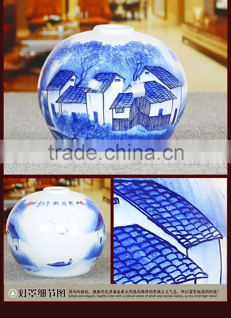 Modern decorative ceiling lamp, ceramic carved wood ceiling light