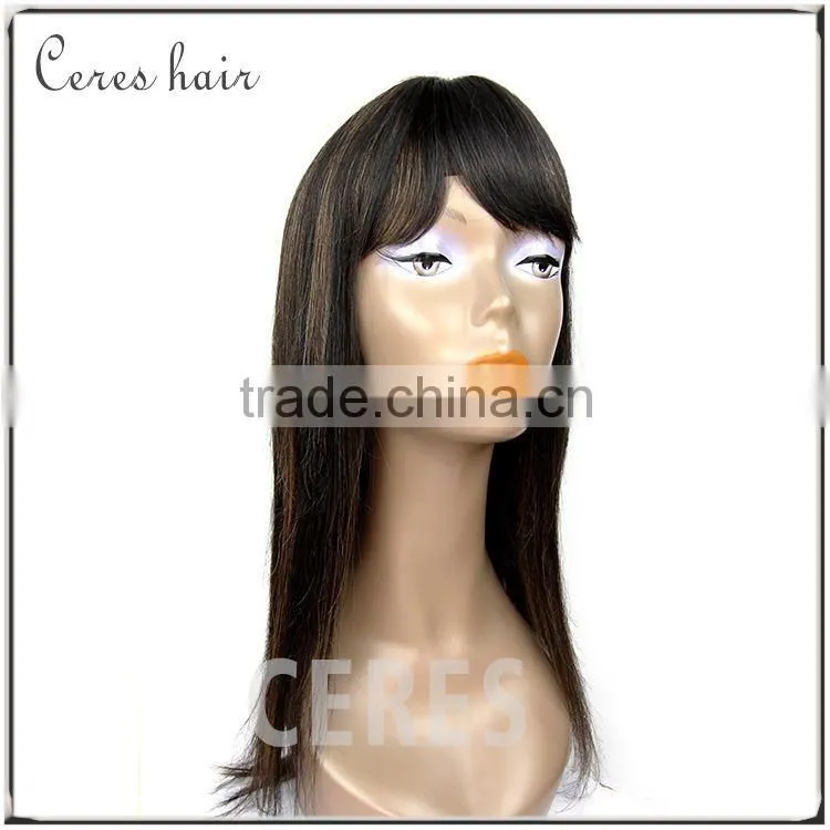 Ombre Color Brazilian Hair Lace front Wigs with bang Blonde Color Human Hair Lace Wigs For Black Women Human Hair Lace Wigs