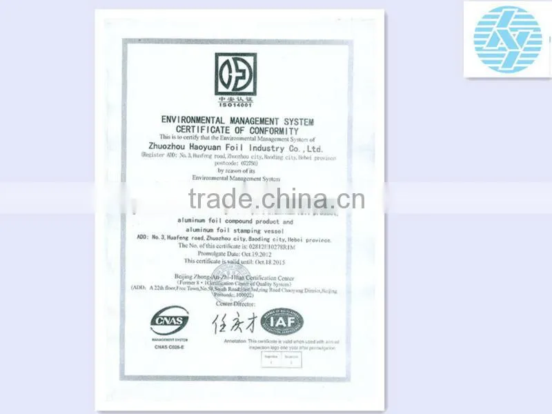 Aluminium foil in box packing