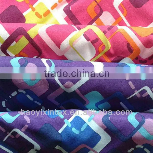 Waterproof Printed Spandex Fabric stretch pongee fabric